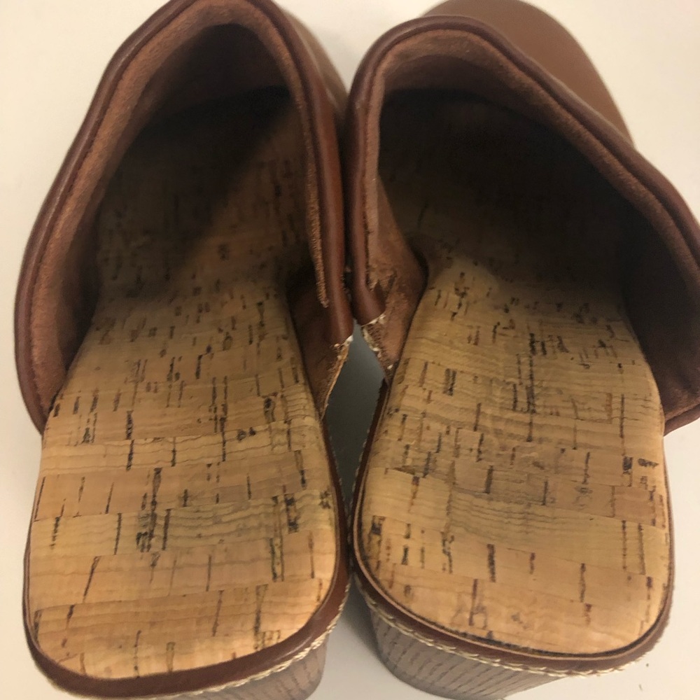 Korks Lori Brown Leather Platform Clogs - image 6